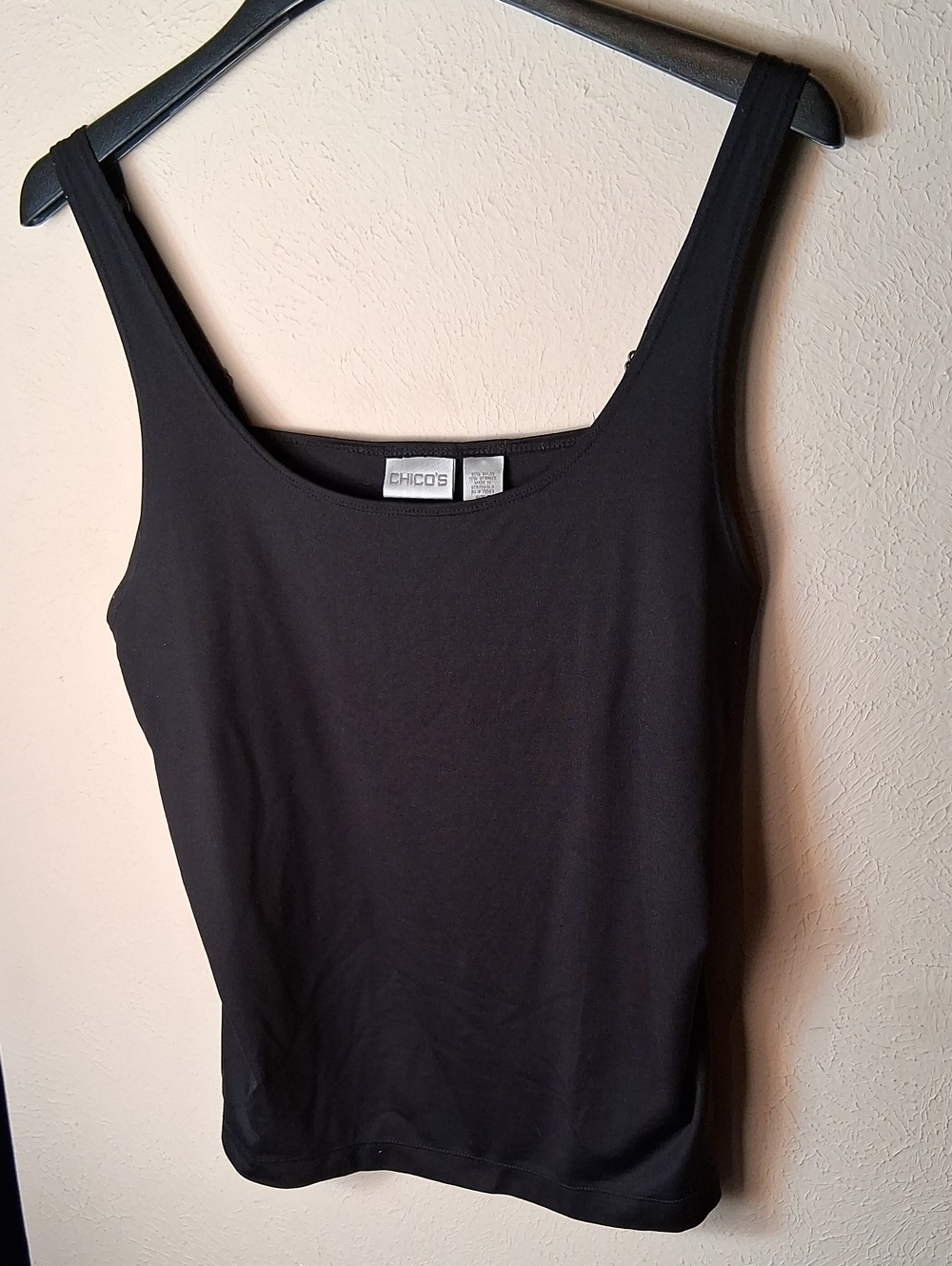 Chico's Adjustable Shoulder Strap Black Scoop Neck Tank